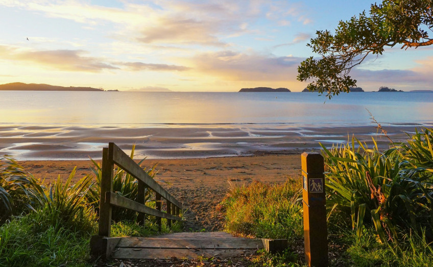 An inviting path to an open beach